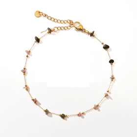 Fashion Trend Irregular Natural Stone Titanium Steel Anklet (Option: Style1)