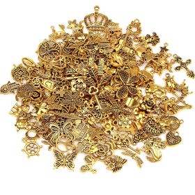 200Pcs Gold Charms Bulk Antique Gold Charms For Jewelry Making Charm Bracelet Necklace Earrings DIY Craft Making-Selling On Amazon Is Prohibited (Option: Golden)